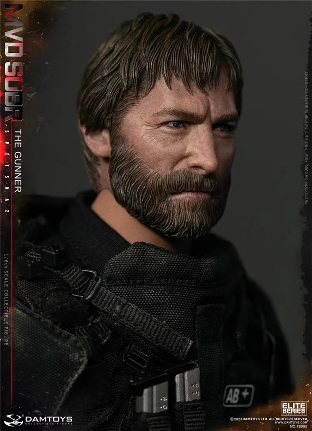 

1/6 DAMTOYS DAM 78095 RUSSIAN Spetsnaz MVD SOBR PKM Gunner Male Head Sculpt Carving For 12"DAM 3A Action Figure Collectable