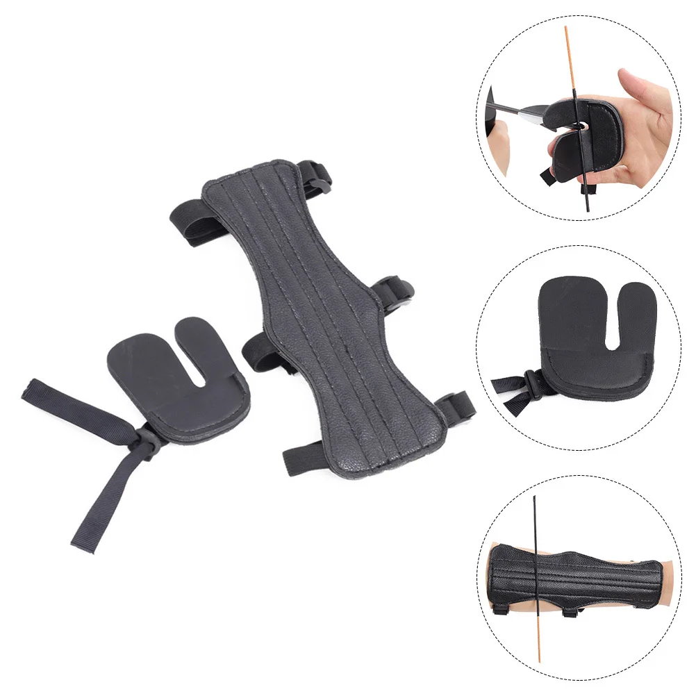 

1 Set Of Arm Guard Finger Protector Kit Lightweight Compact Design For Shooting Target Practice Outdoor Hunting