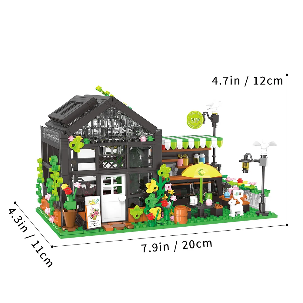 ideas Flower House Building Set with LED, City Street House Flower Shop Building Blocks Toy, Gift for Girls 8-12 Year,Mini Brick