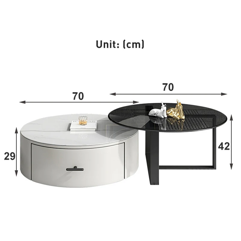 الشمال الإبداعية لوحة الصخور المستديرة طاولات القهوة غرفة المعيشة الحديثة الحد الأدنى الفاخرة INS - نمط طاولة القهوة أثاث المنزل FYCT #6