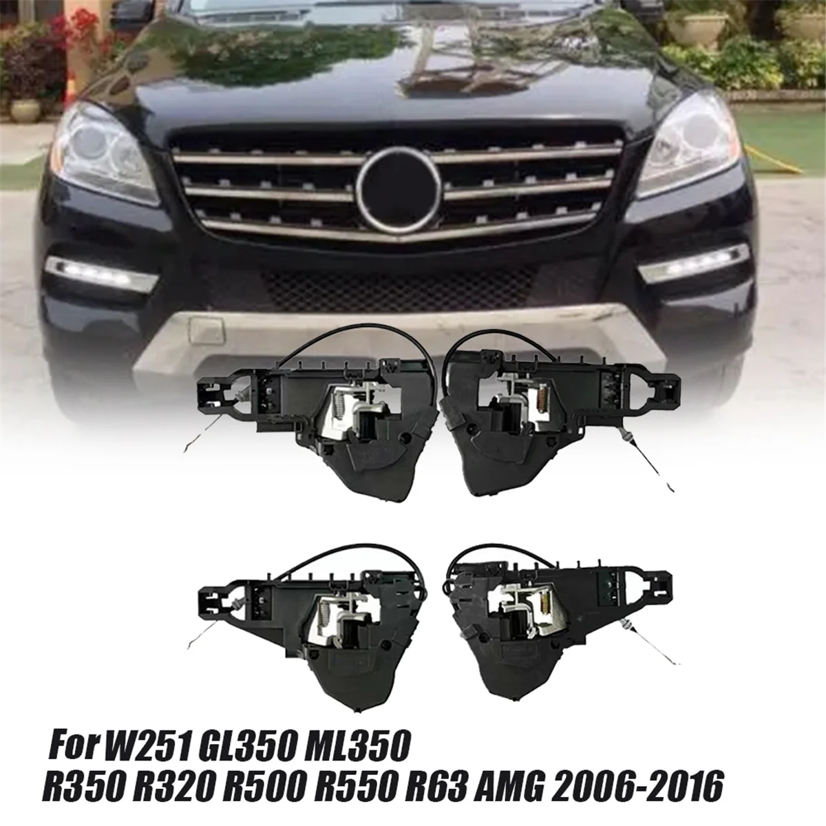 1 Paar Auto Achterdeur Handgreep Voet A2517601434 A2517601334 Voor Mercedes-Benz W251 2006-2013 Buitendeurdraaggreep