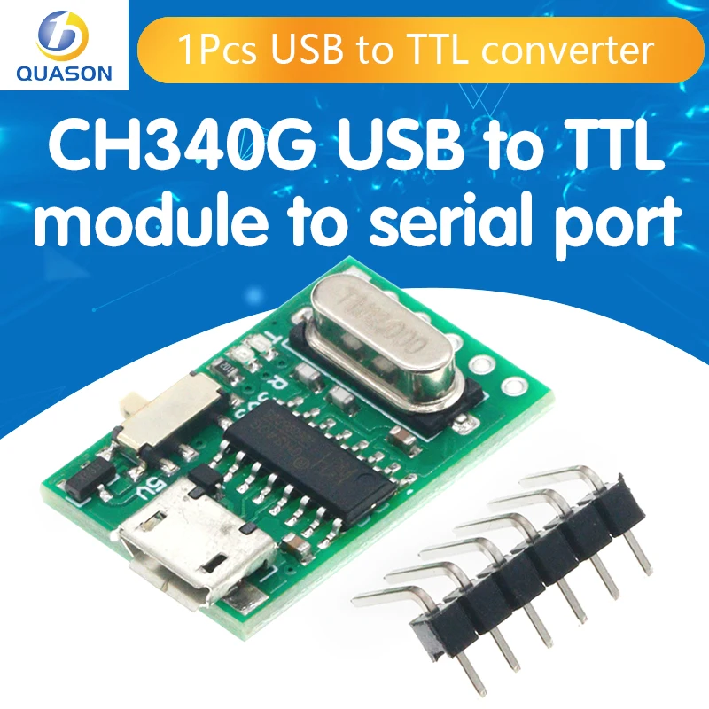 1Pcs USB to TTL converter Micro UART module CH340G CH340 3.3V 5V switch for downloader pro mini