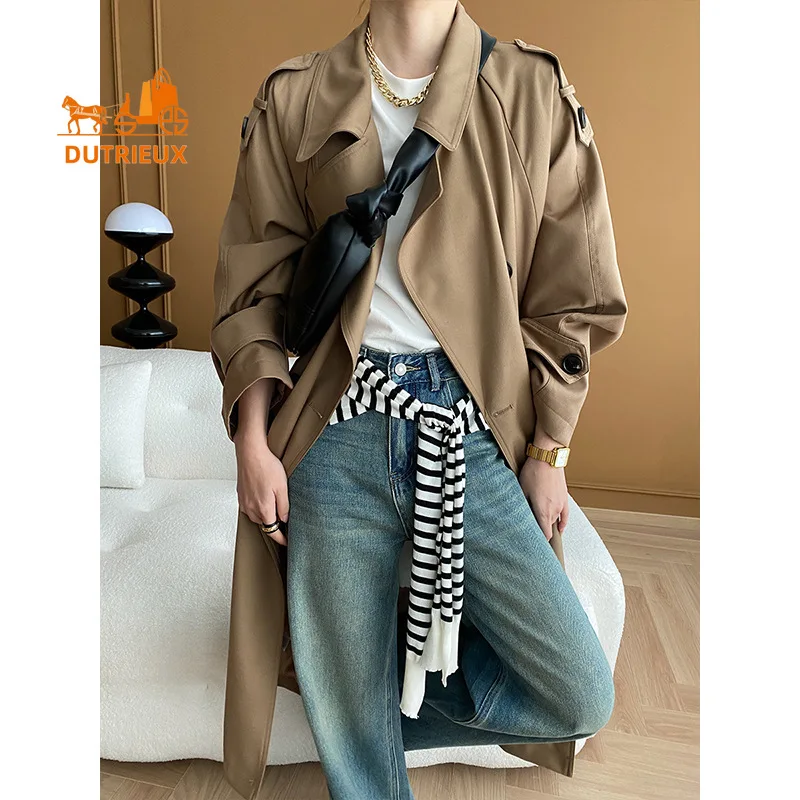 2026 New Spring Women's Long Classic City-Chic Trench Coat, Windproof Regular Fit Jacket for Women