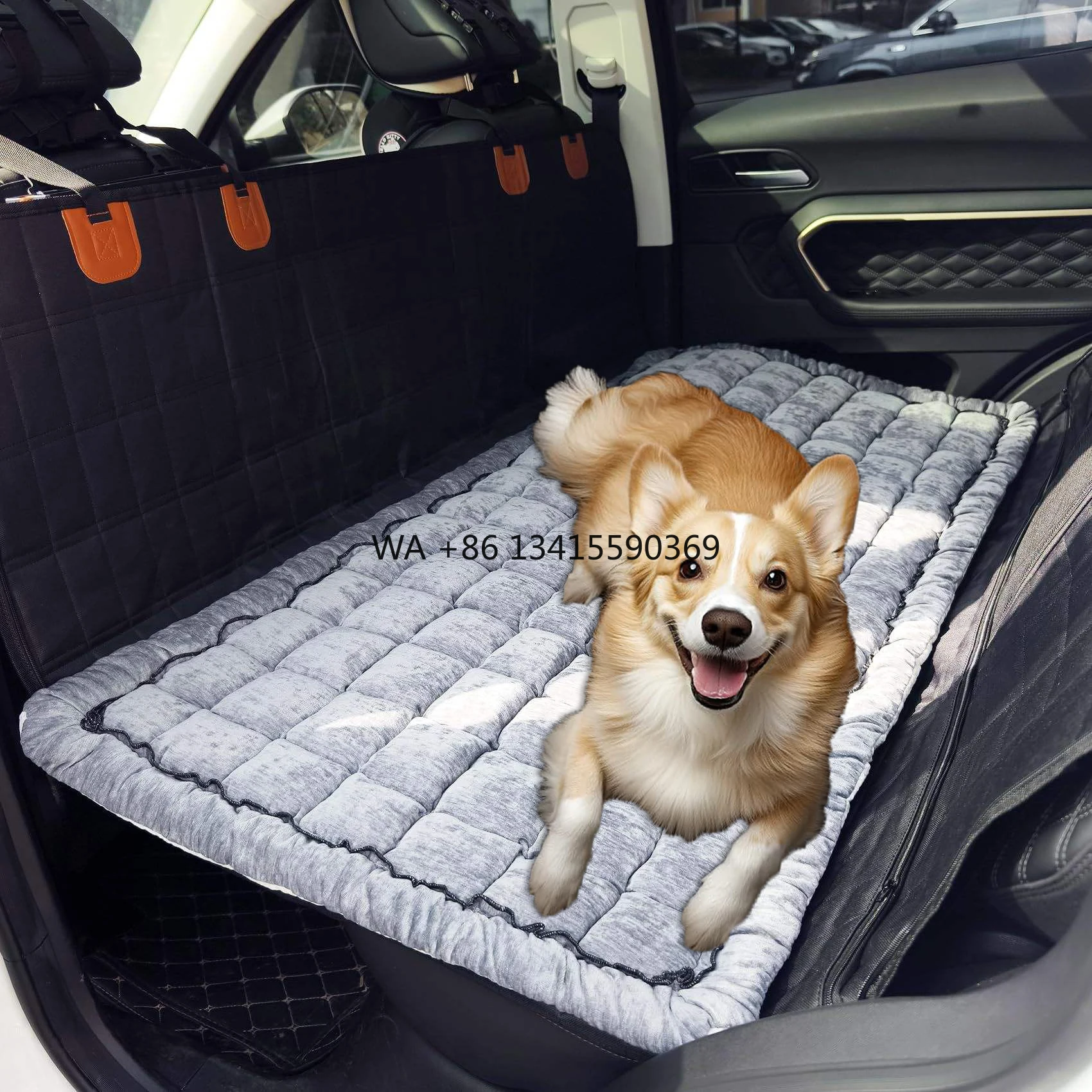 

Backseat Pet Bed Mat Plaid Dog Car Back Seat Covers for Loveseat Non-Slip Travel Dog Bed Custom for Backseat
