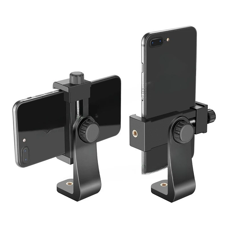 Rotate mobile phone clip horizontally and vertically, live stream photo holder, selfie stick gimbal transfer seat head, fixe