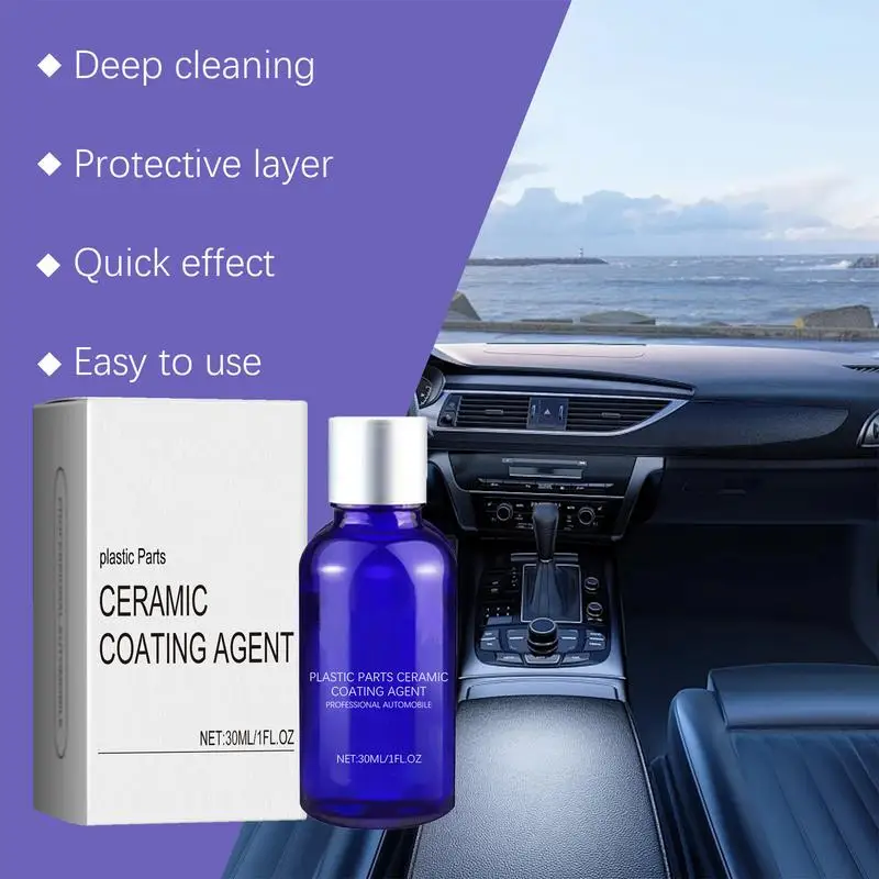 

Interior Detailer For Car 30ml Auto Cleaning And Maintenance Agent Plating Coating Agent With Sponge For Car Auto Vehicle