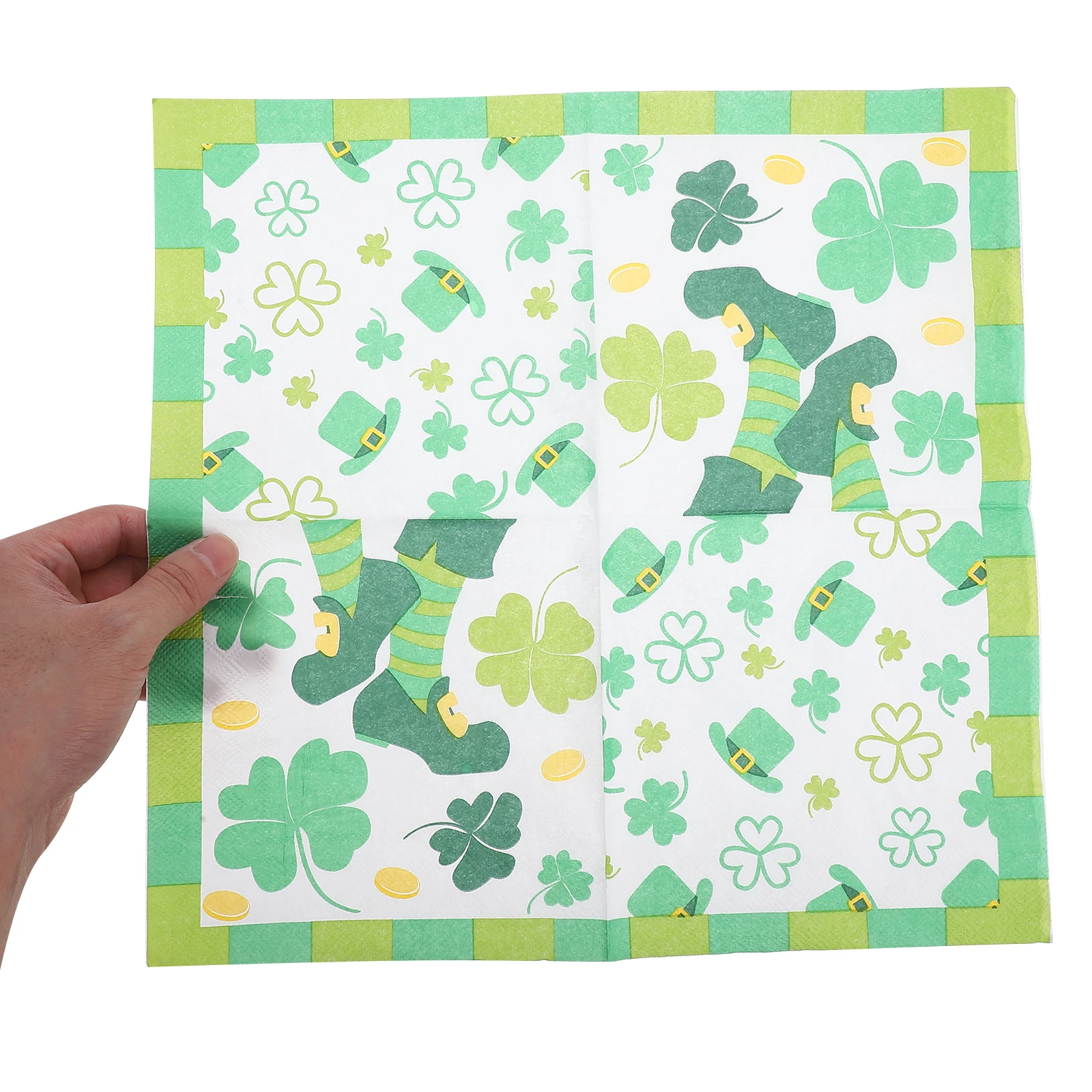 

20pcs Shamrock Paper Napkins Disposable Patricks Day Party Supplies Table Decorations Guest Bathroom Napkins