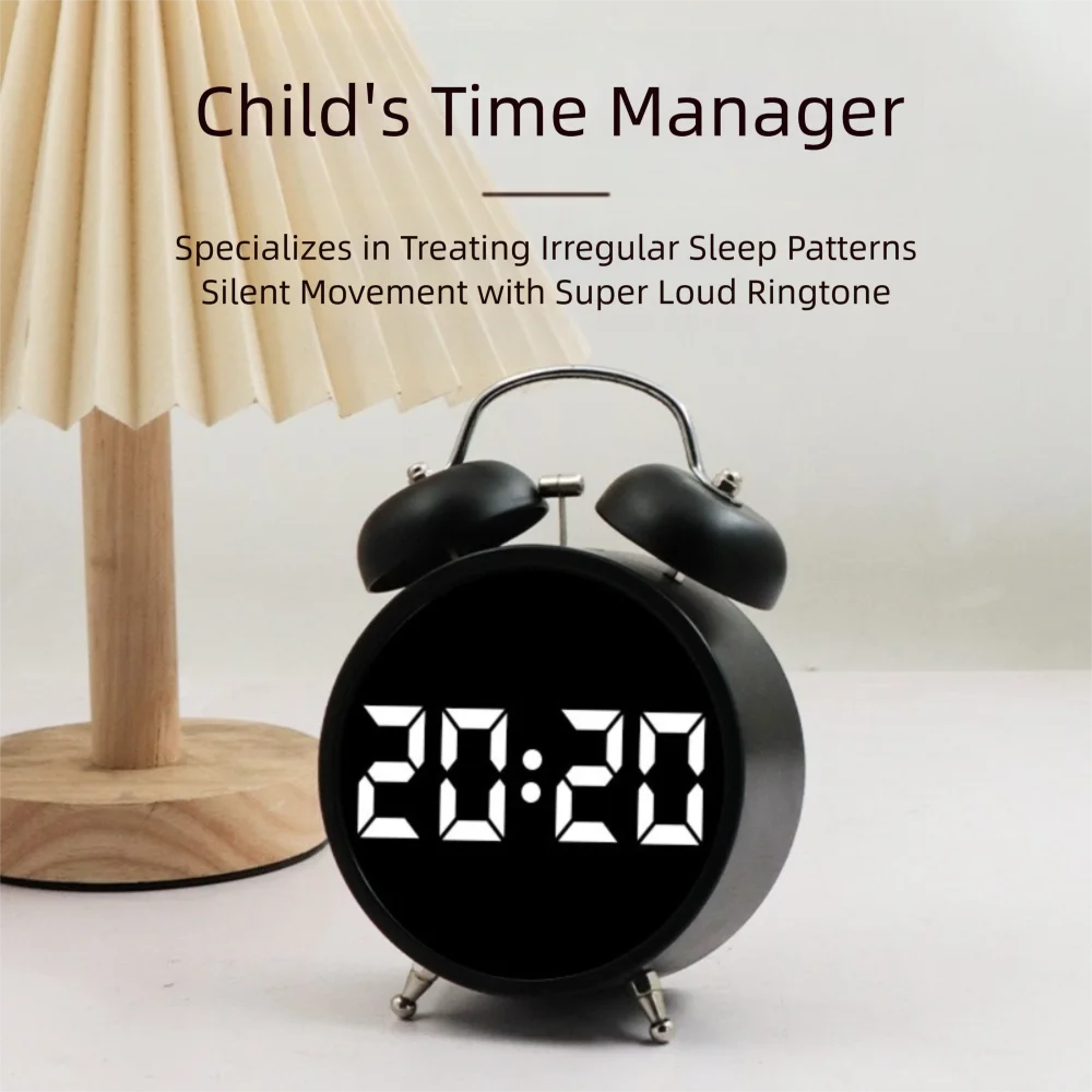 Creative Extra Large Sound Alarm Clock with LED Screen Multifunctional Number Clock Simple Children Clock