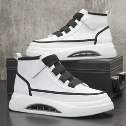 Luxury High Top Men Shoes Fashion Air Cushion Men Sneakers Platform Leather Casual Shoes Brand designer Men Ankle Boots 2024 New