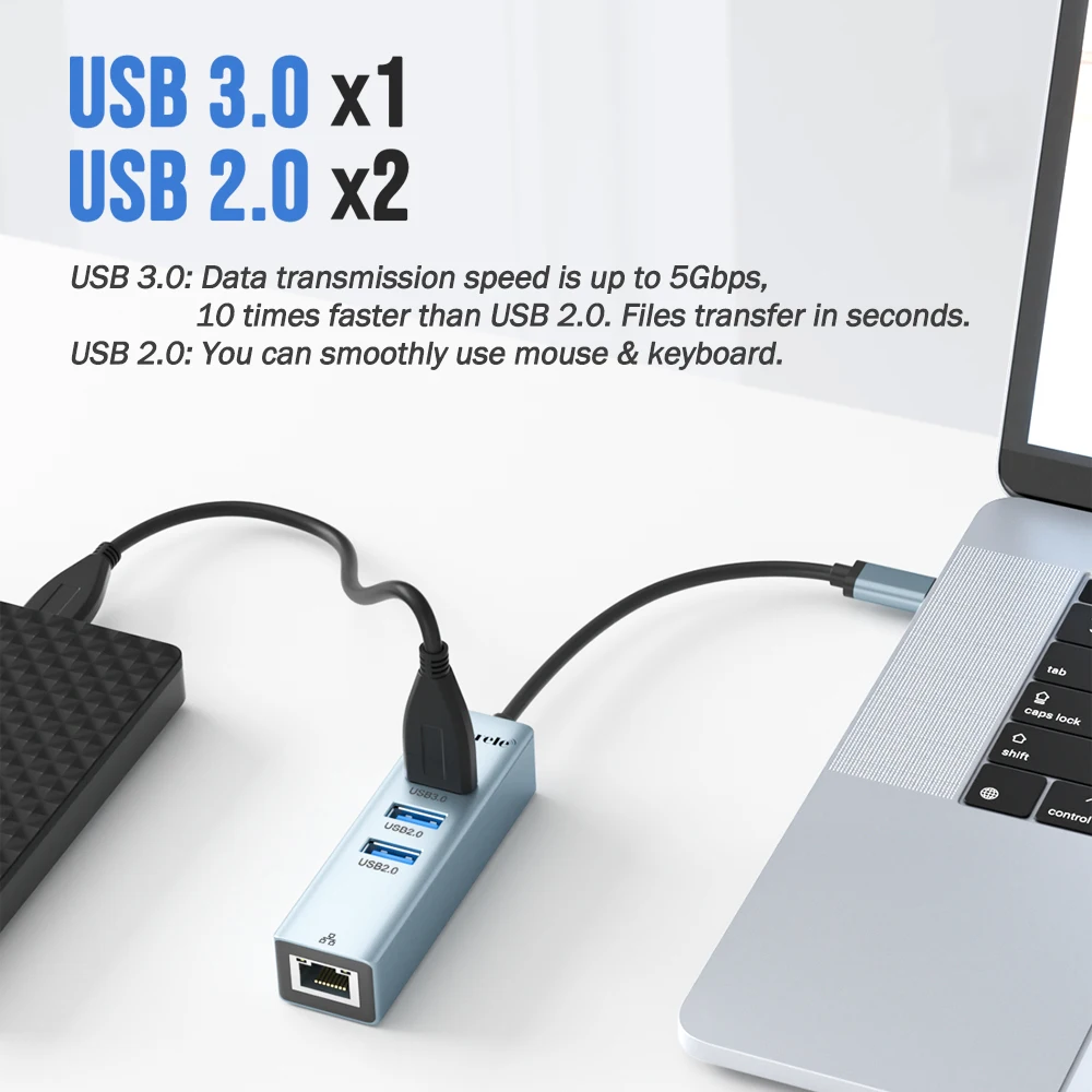 

USB-хаб Lemorele TC43, 3,0 Мбит/с, Тип C