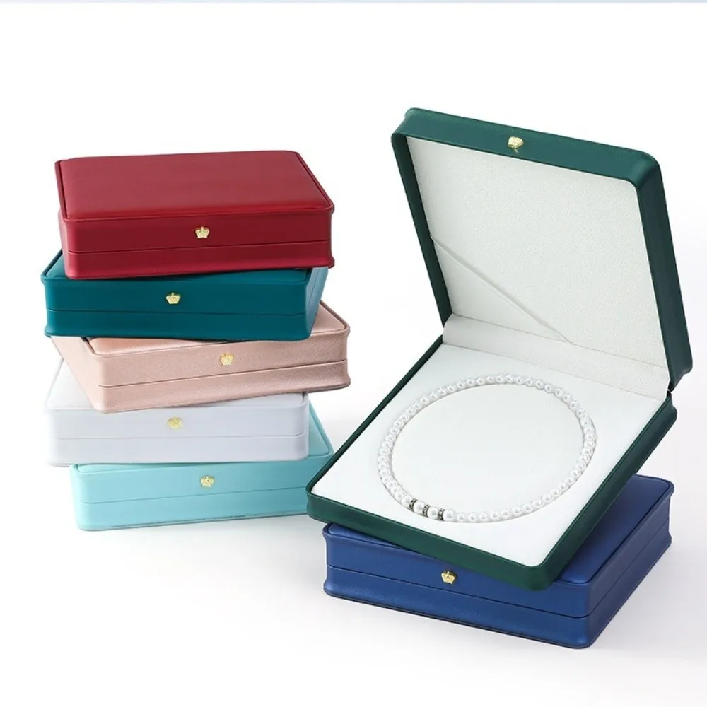 

Новая бархатная шкатулка для драгоценностей из искусственной кожи, однотонная коробка для хранения ожерелья, креативный держатель для браслета, хранение ювелирных изделий