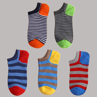 5 Pairs Solid Color Stripe Breathable Cotton Socks Sport Short Socks Women Men Funny Ankle High Quality Low Cut Socks Men Socks