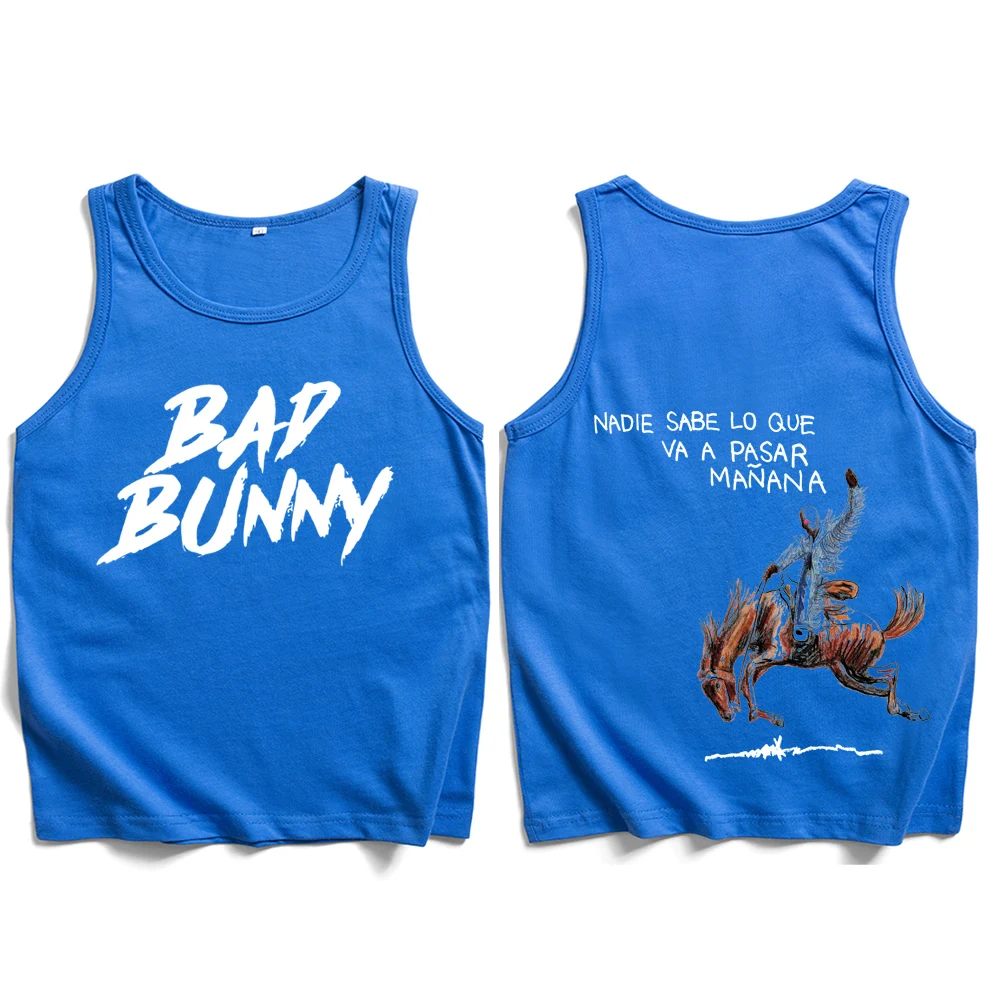 Nadie Sabe Lo Que Va A Pasar Manana Bad Bunny 2024 Tank Tops Vest T-Shirt Unisex T-shirt Sleeveless Summer Casual Regular