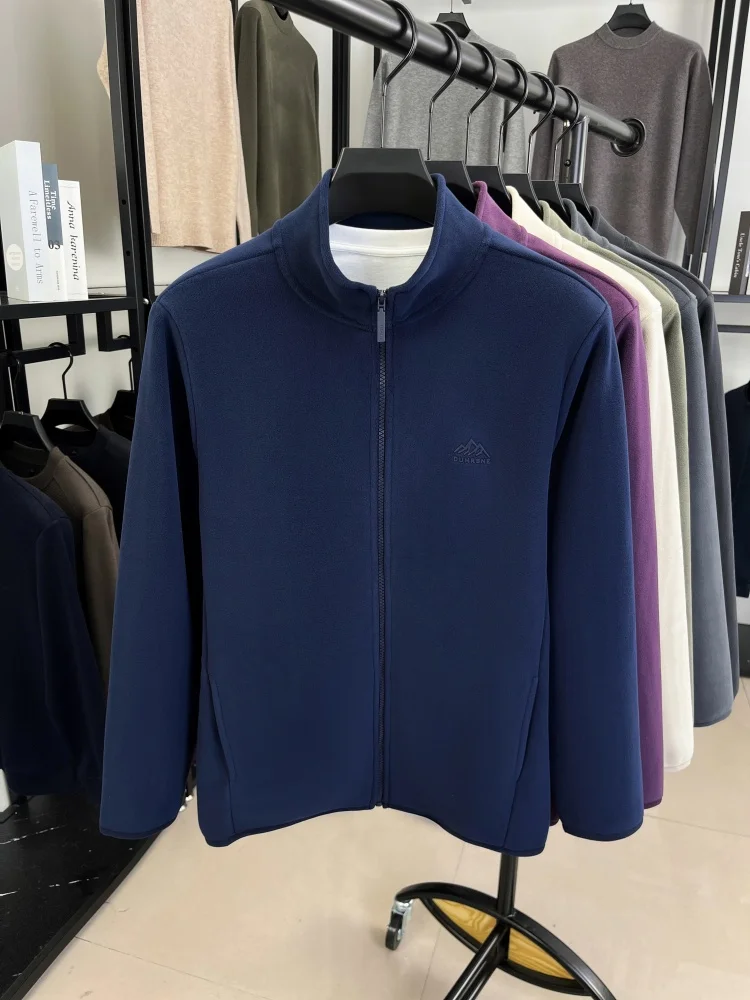 سترة رجالية بسحاب من العلامة التجارية الفاخرة شتاء جديد شعار الموضة تصميم مطرز رائع معطف رياضي كاجوال دافئ مخملي أصلي #5