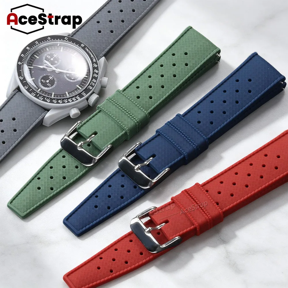 New Tropical Silicone Watch Band 18mm 22mm 20mm Rubber Bracelet for Omega for Samsung SmartWatch Wristband Rubber Quick Release