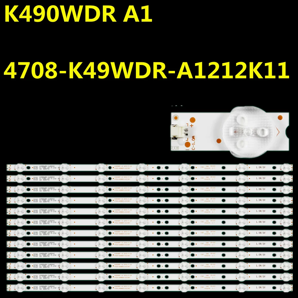 12PCS LED Backlight Strip 7Lamp for 49L621U K490WDR A1 4708-K49WDR-A1212K11 4708-K49WDR-A1213K11