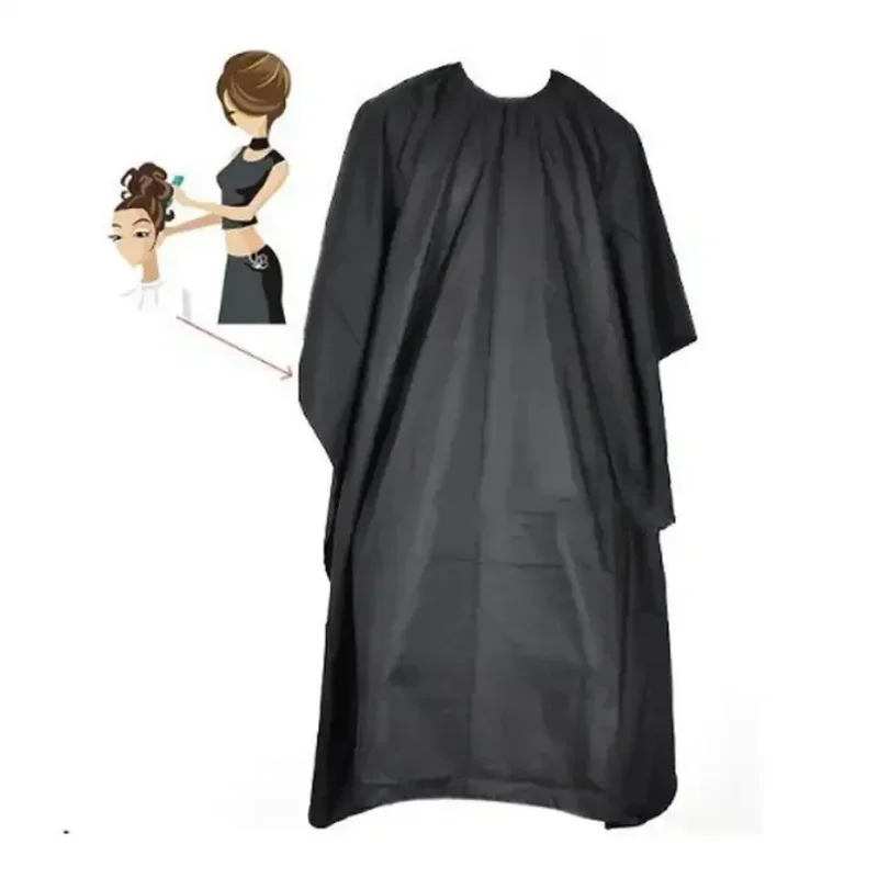 Cape de coupe de cheveux noire imperméable, pour salon de coiffure, robe de barbier grill, tablier de coiffeur, capes antistatiques