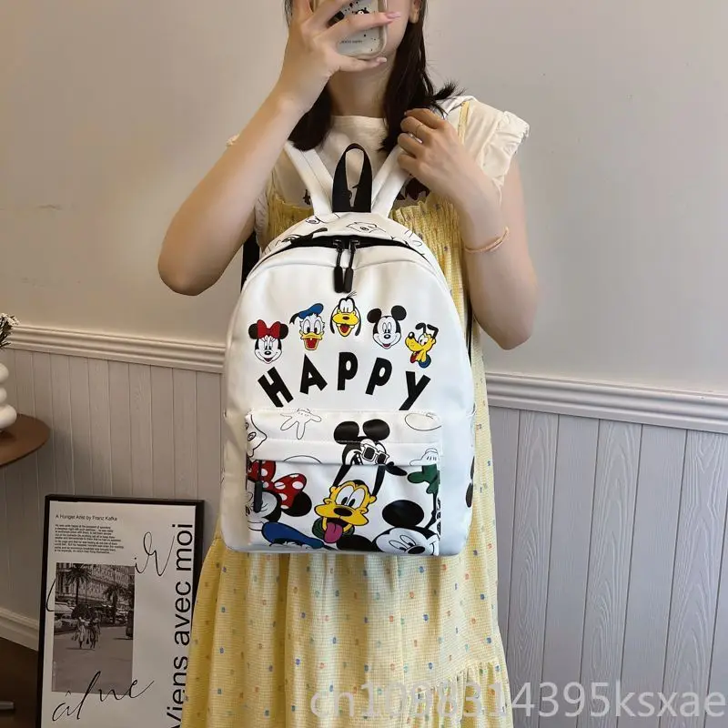 Disney Mickey Mouse Backpack Large Capacity School College Travel Daypack Cute Cartoon Print Rucksack for Women Girls Boys