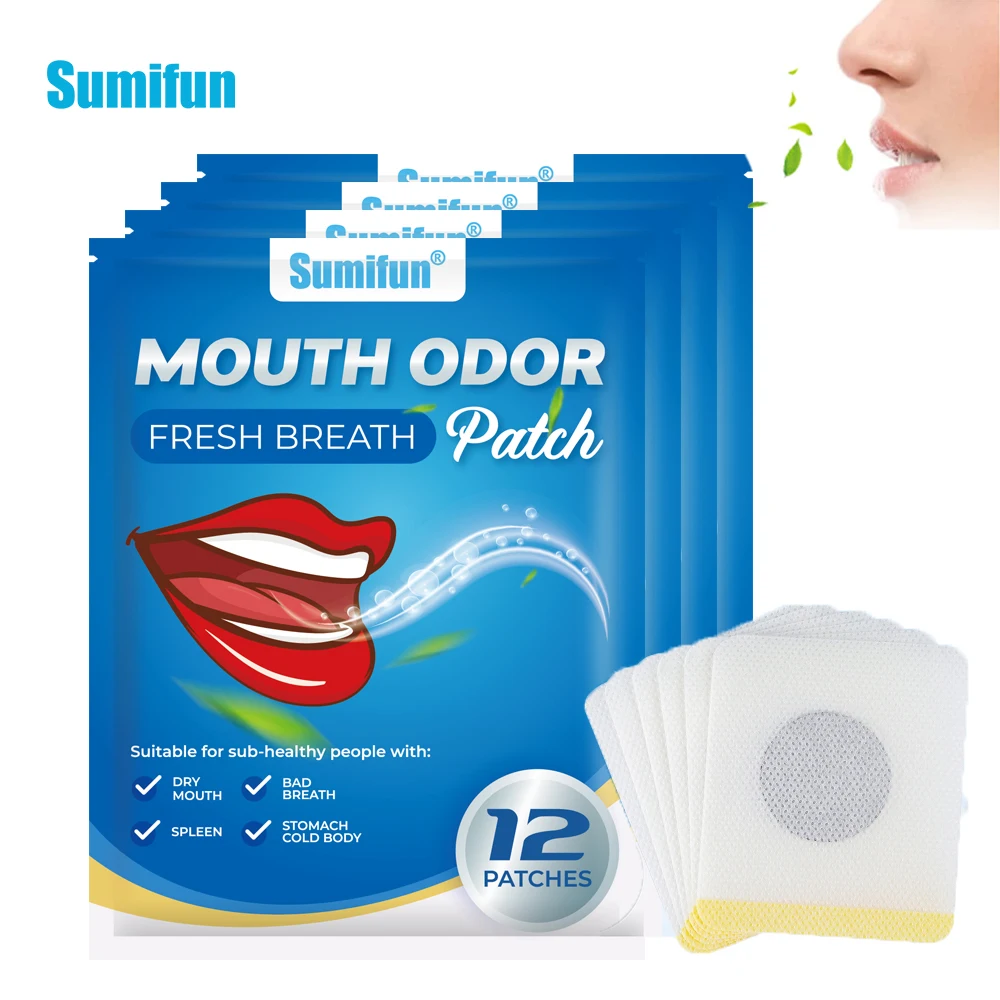 

12/24/48Pcs Sumifun Halitosis Bitter Treat Patch Relieve Bad Breath Oral Ulcer Sticker Mouth Breath Freshener Medical Plaster