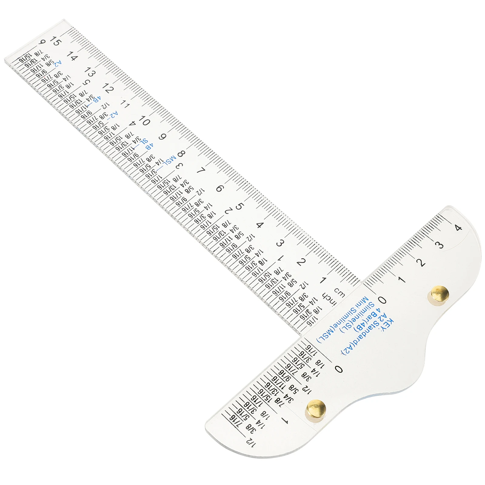 Righello a forma di T Segnaletica trasparente in centimetri Strumento di disegno portatile per artisti Studenti Architetti Righello per