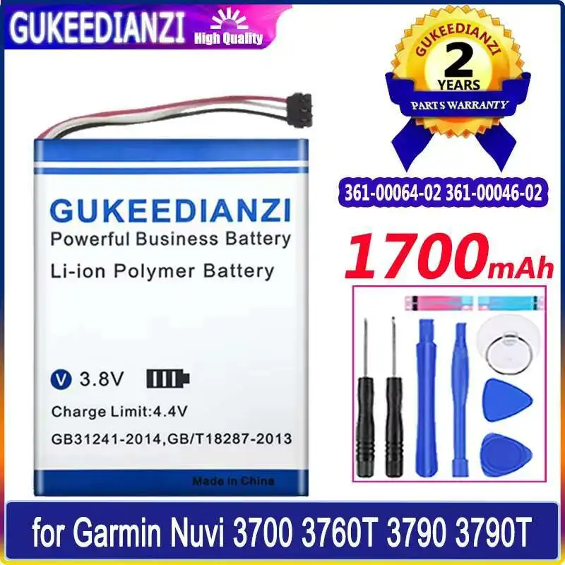 

Car Navigation System Battery 361-00064-02 361-00046-02 503759 1700Mah For Garmin Nuvi 3700 3760 3760T 3790 3790T