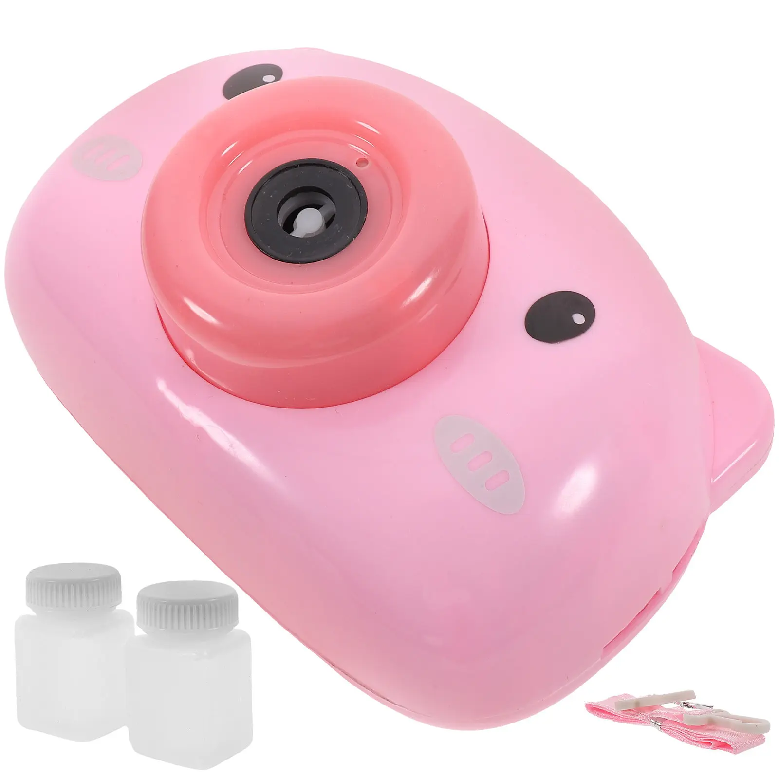 1Set Bubble Maker Cartoon Pig Camera Shape Electric Bubble Blower for Kids Girls Friends Portable Picnic Travel Fun
