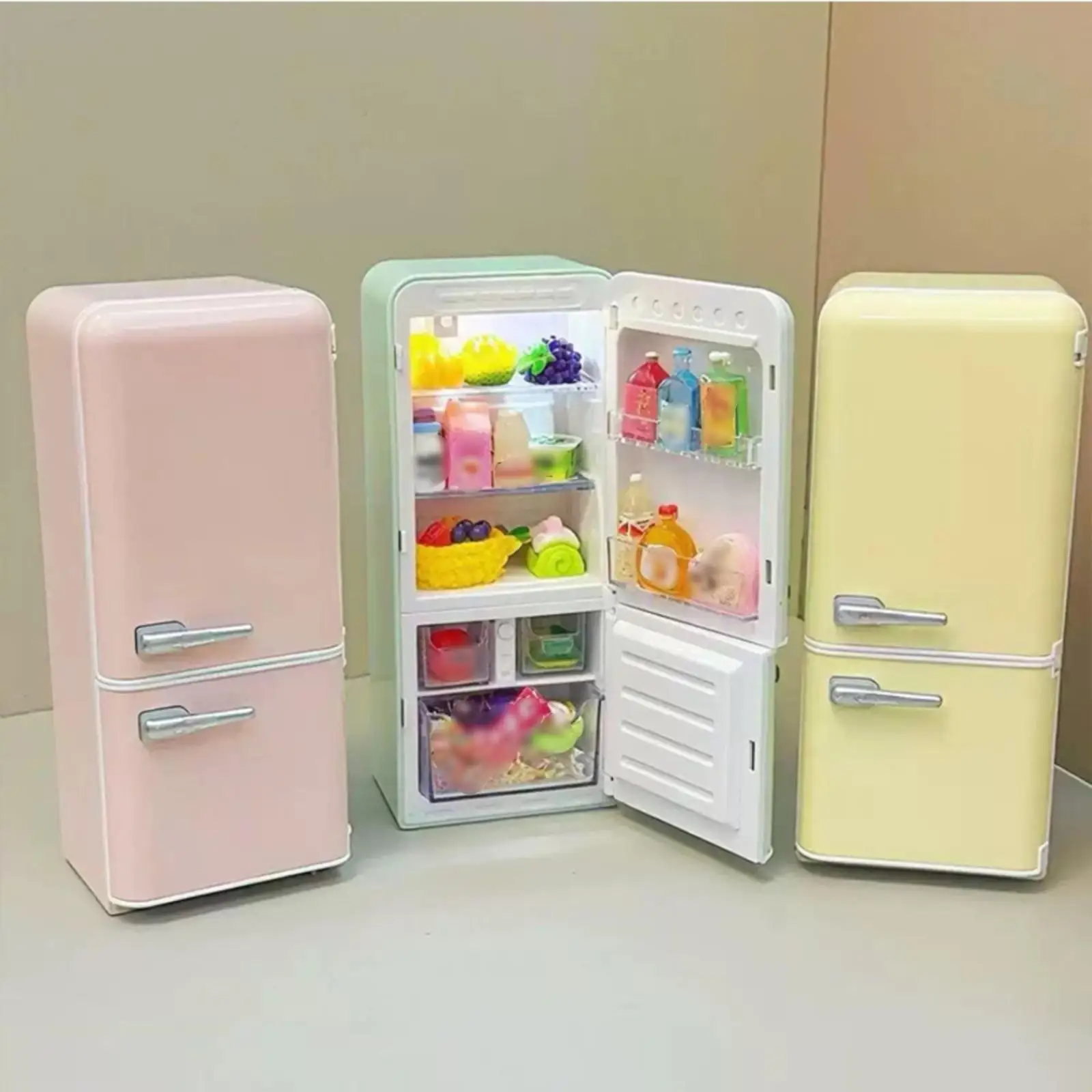 Dollhouse Refrigerator Interior Light Miniature Refrigerator Openable