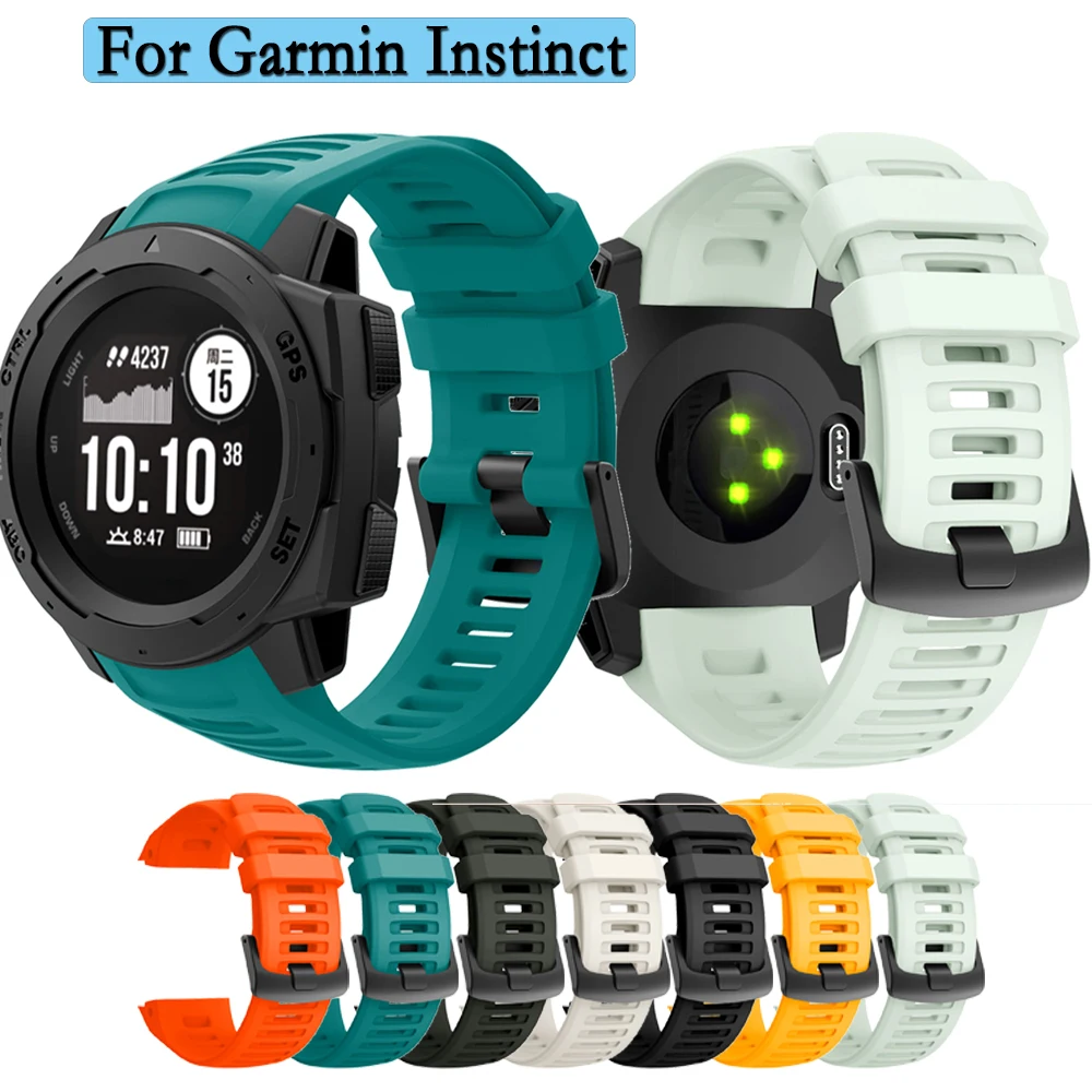 Pasek do Garmin Instinct Wysokiej jakości silikonowy sportowy oryginalny pasek do zegarka Regulowana wymiana opaski na nadgarstek