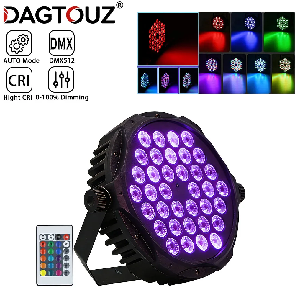 

Светодиодный прожектор DAGTOUZ 36LED RC DMX512 для сцены, дискотек, свадеб и праздников, фоновая подсветка для баров и клубов