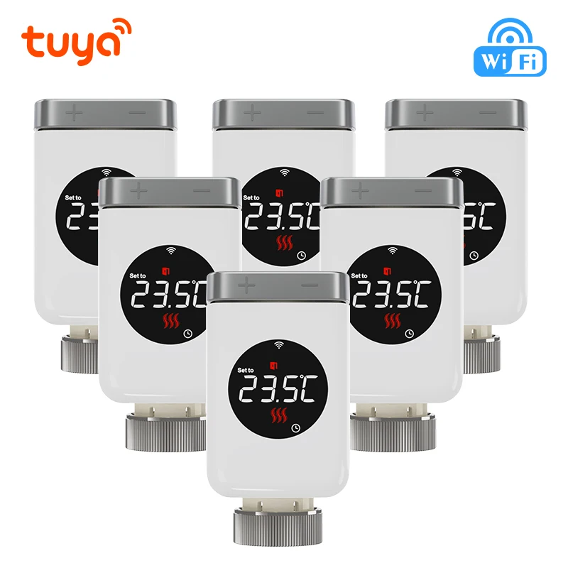 Tuya Wifi Thermostatic Radiator Valve Head Actuator TRV Smart Home Wifi Thermostat Radiator Smart Life Alexa Google Home Alice