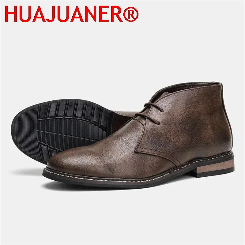 

Plus Size 49 50 Natural Cowhide Desert Boots Designer Brand Genuine Leather Retro Men Chukka Boots Leather Shoes for Men