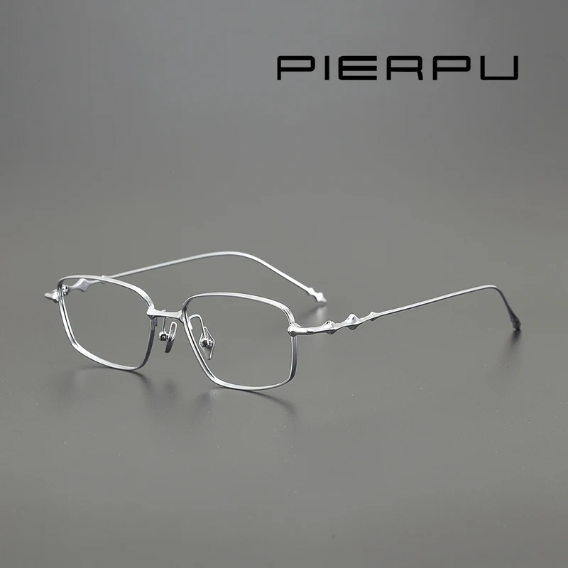 

2024 Fashion Korean Titanium Optical Glasses Frame Ultra-light Men Women Eyeglasses Frame Retro Silver Wire Rectangular Eyewear