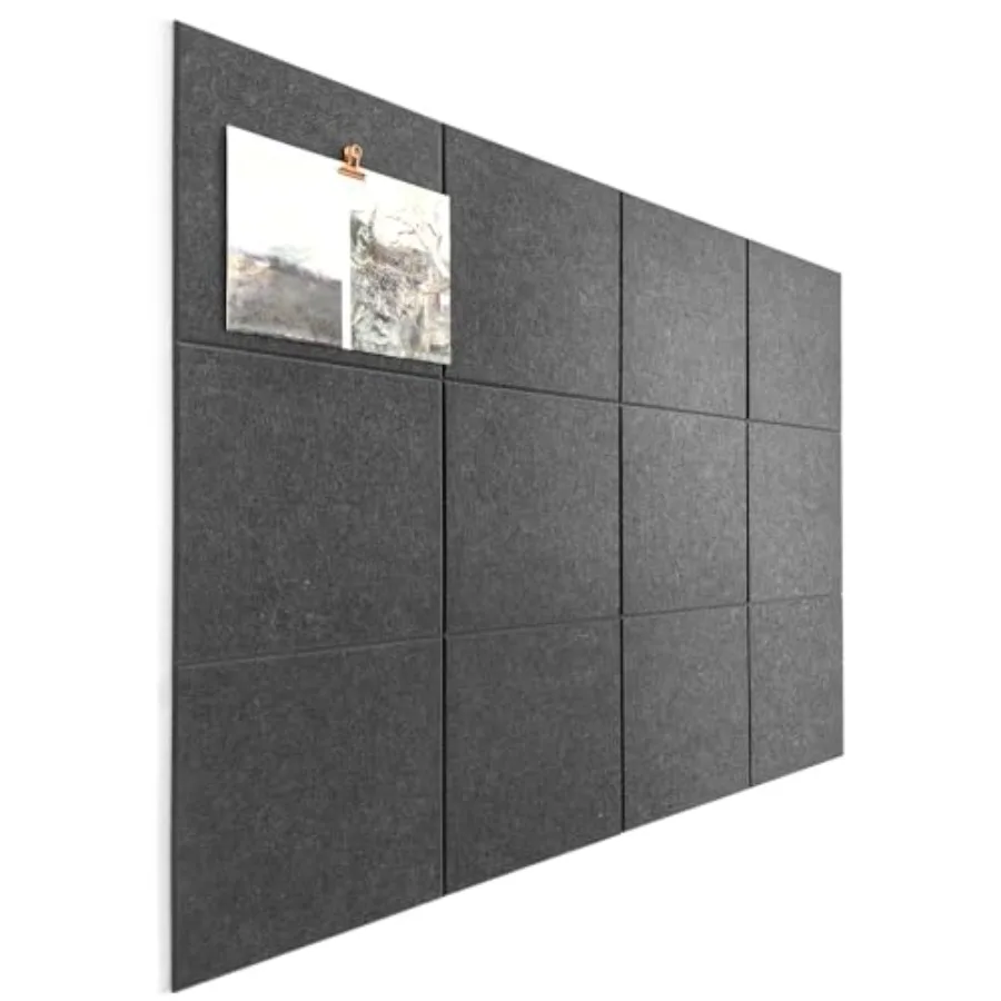 

Office Cork Board Alternative Felt Tiles 12-Pack Felt Bulletin Board for Home Wall Organizer for Office Large Cork Boards Pin B