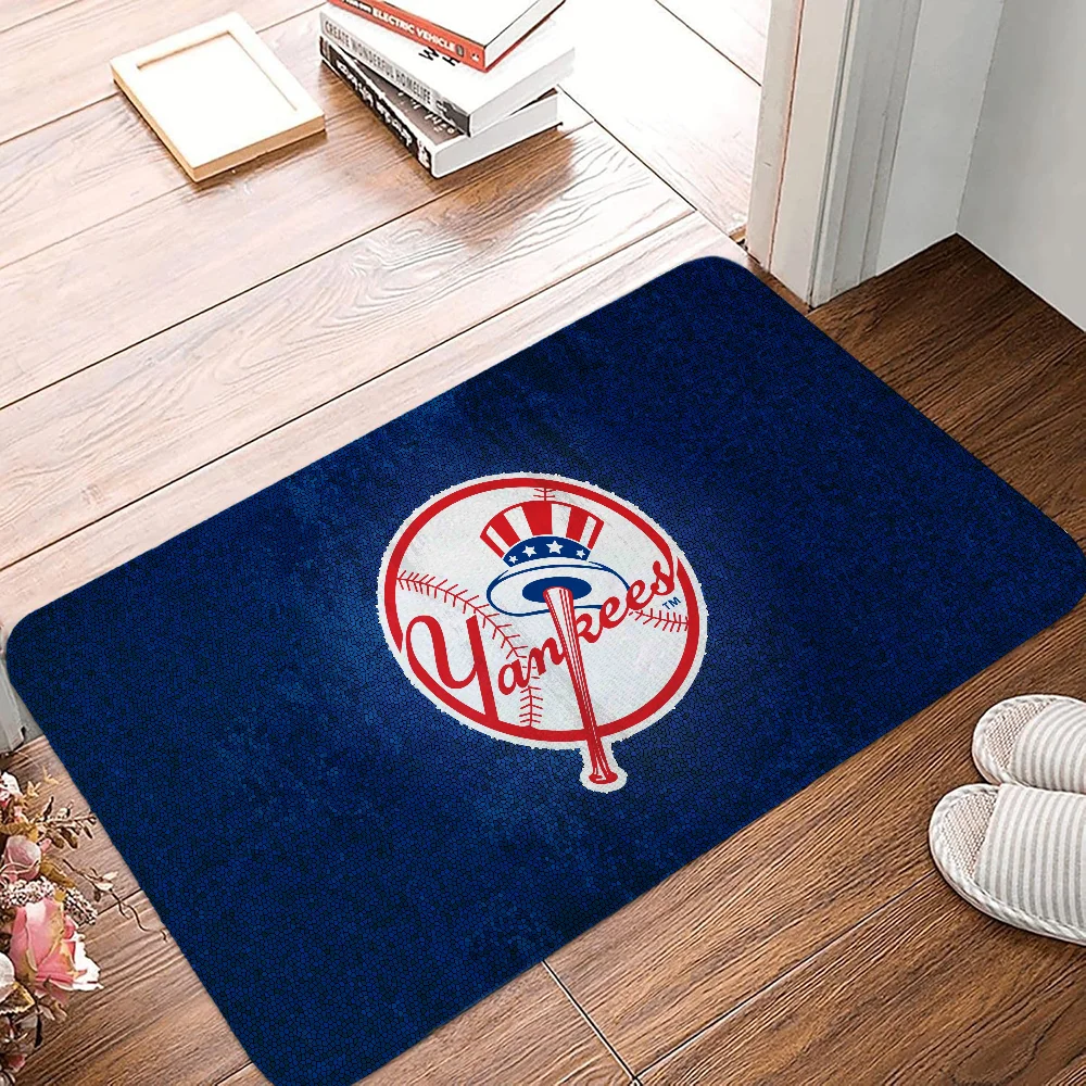 Outdoor Doormat Entrance Door Mat Entrance Out New York Y-Yankees Kitchen Mat for Hallway on the Floor Room Rug Bedroom Carpet