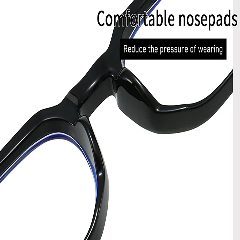 نظارات قراءة عالية الجودة للرجال والنساء بإطار مربع خفيف الوزن ومضاد للضوء الأزرق نظارات طويلة النظر عالية الوضوح #4