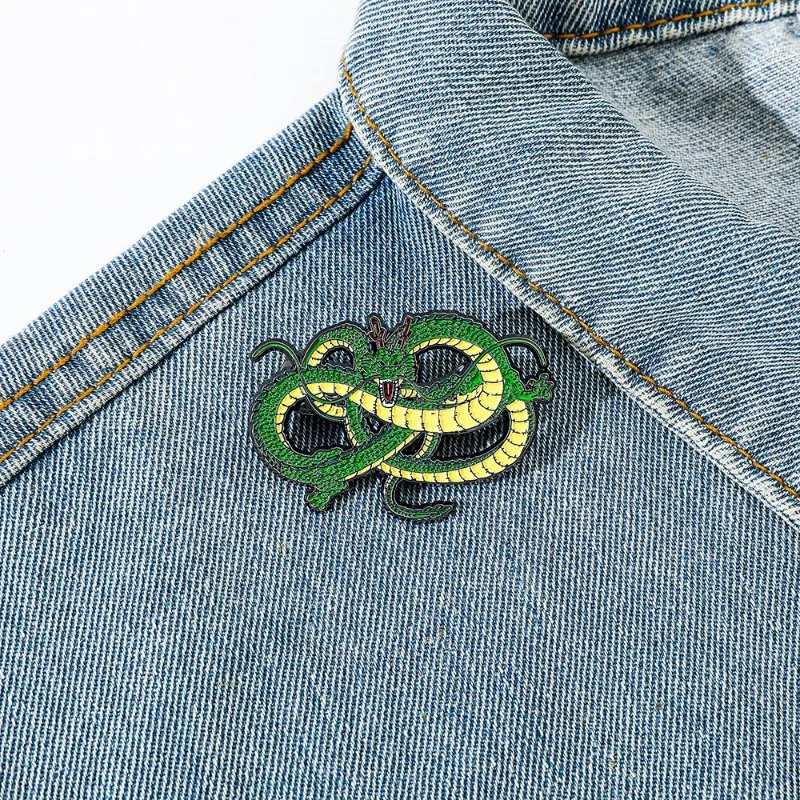 Cartoon Dragon Brooch Unisex Japanese Anime Peripheral Alloy Dripping Oil Accessories Pin Clothing Bag Decoration Badge