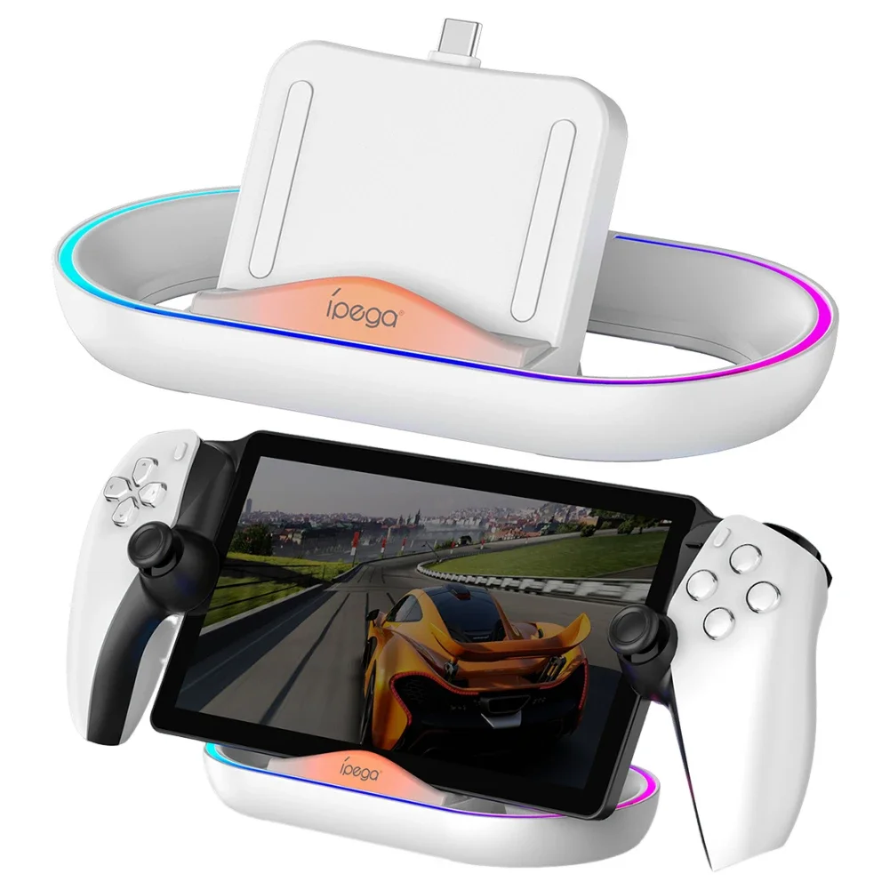 Ladestation für Sony Playstation PS5 Portal Spiele konsole Stand halter mit RGB-Lichtern Ladekabel