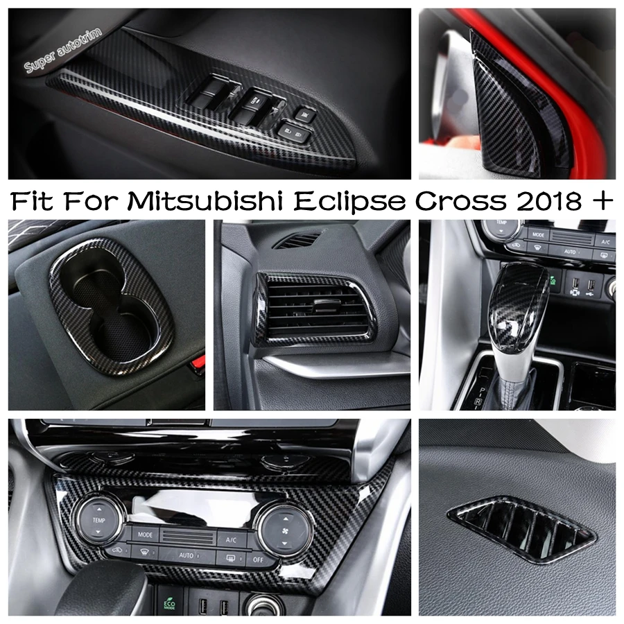 

Carbon Fiber Look Interior Refit Kit Pillar A / Gear Shift Knob / Air AC Cover Trim Fit For Mitsubishi Eclipse Cross 2018 - 2022