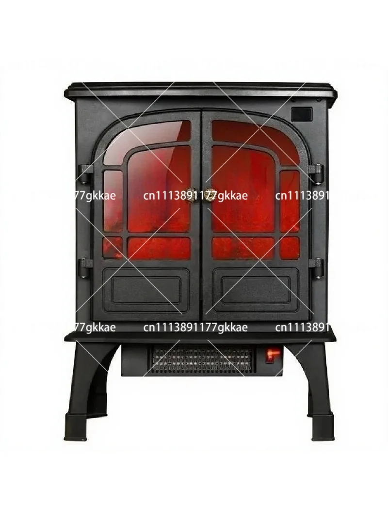Electric Fireplace Heater 3D Simulation Flame, 1500W Quick Heating Fan for Office Home Use