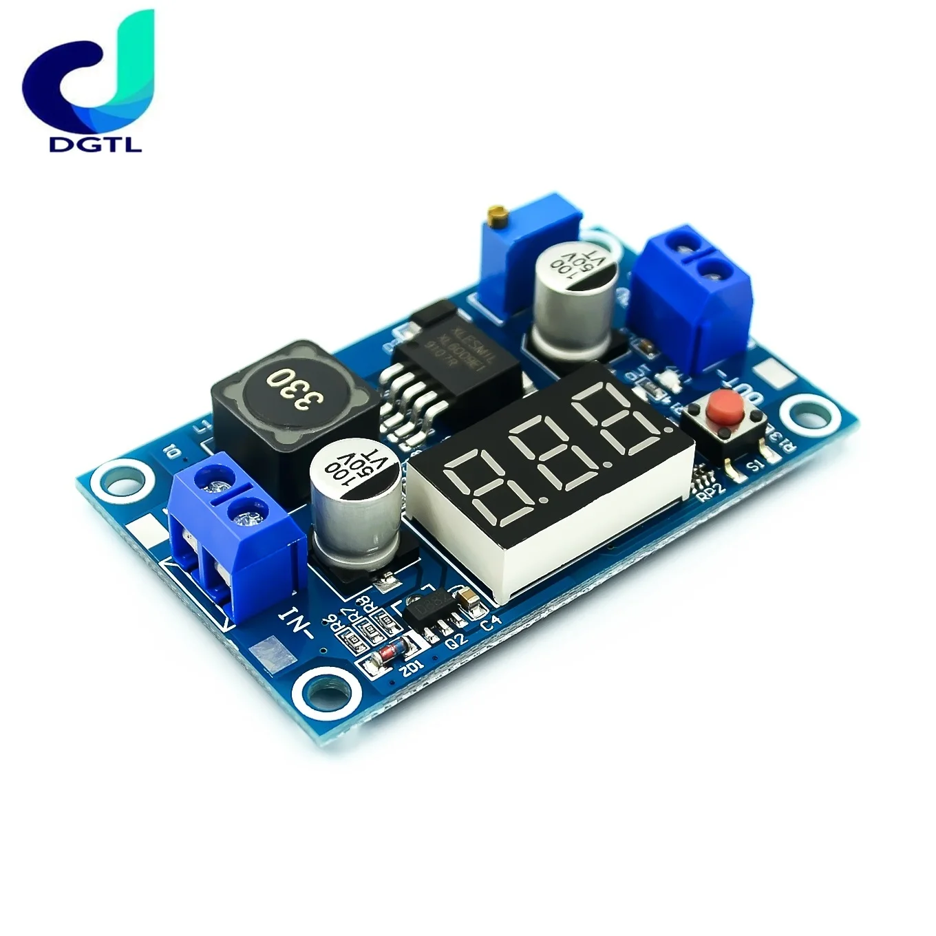 

XL6009 Boost Step-up Module Power Supply LED Voltmeter Adjustable boost module with digital voltage meter displayUpdated version