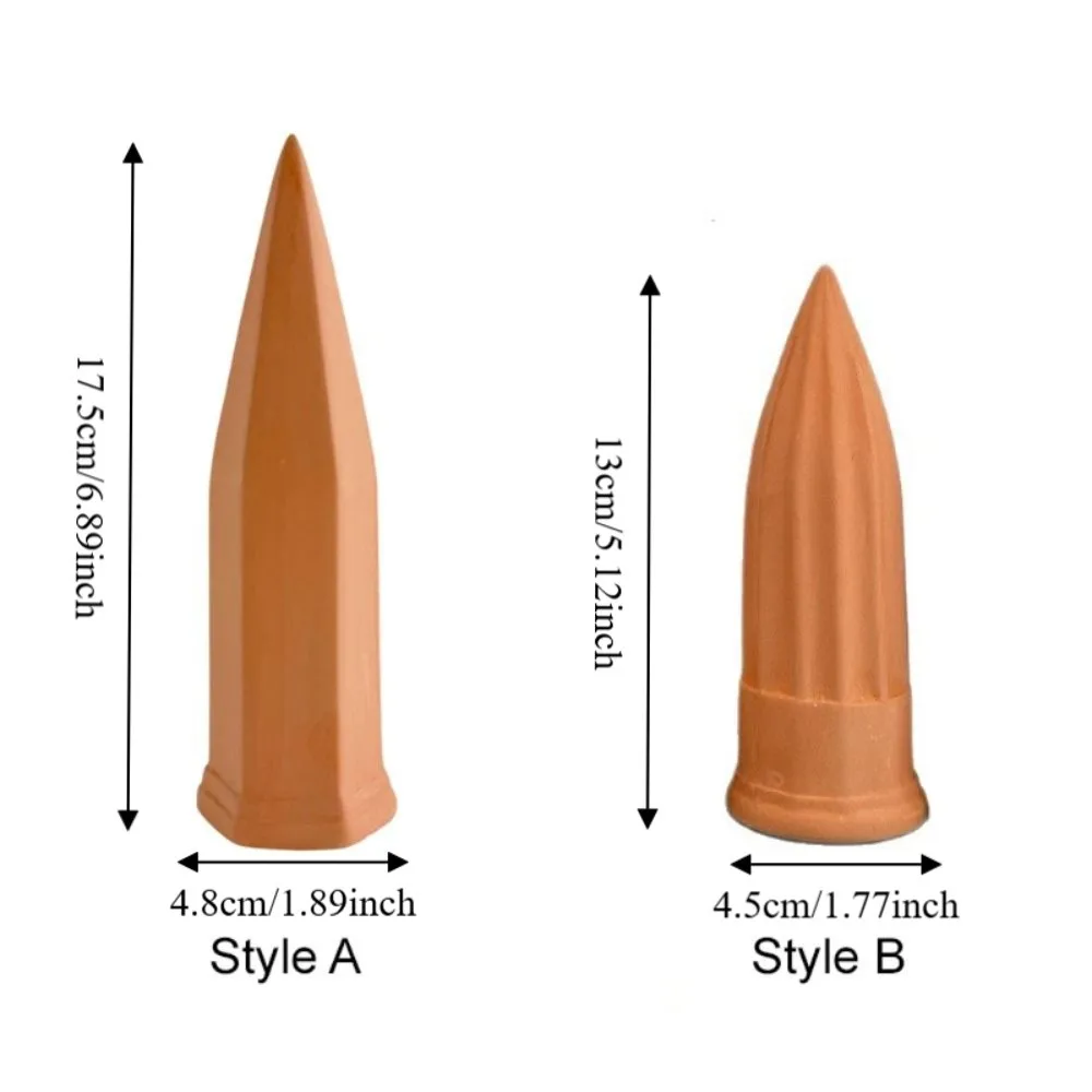 4PCS Automatic Terracotta Self Watering Spikes Effort-saving Uniform Seepage Potted Plant Self-Watering Stakes Handmade 6