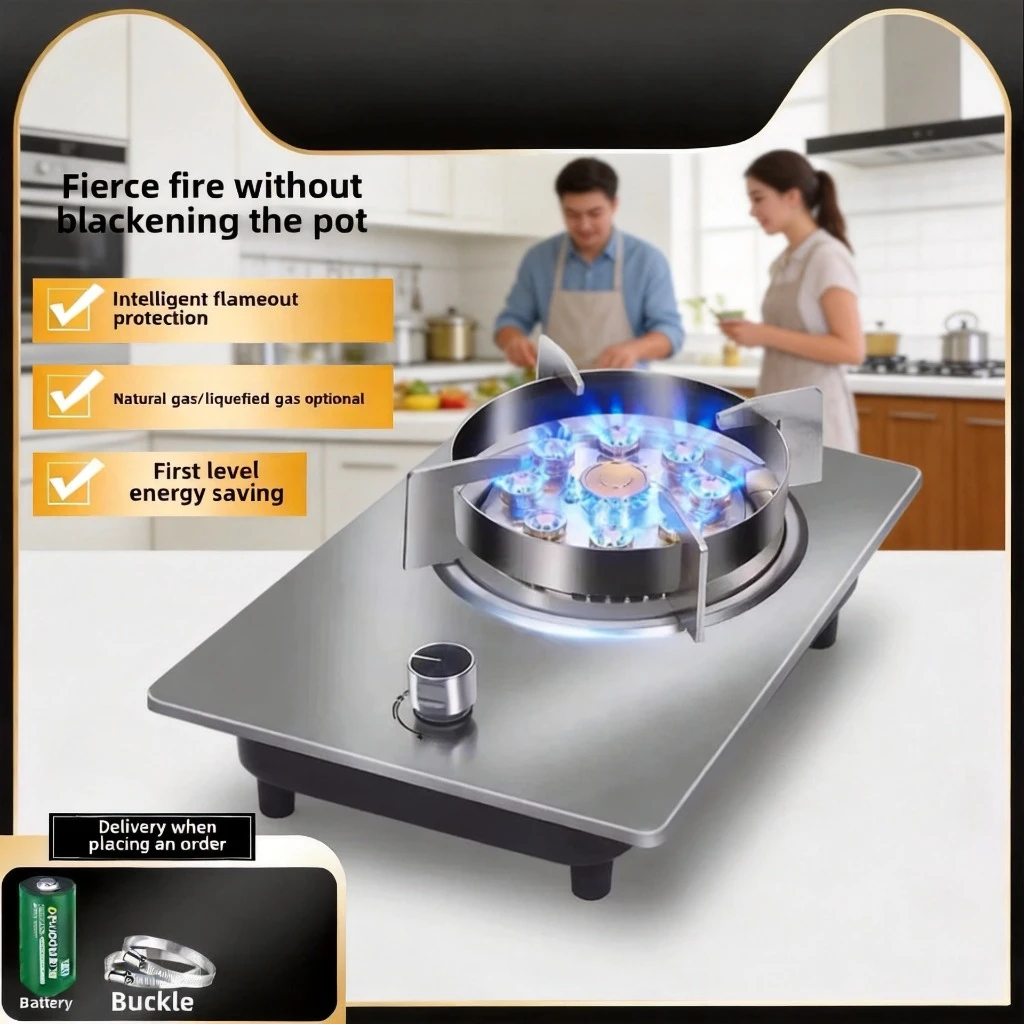 Single Burner Gas Cooktop Dual Use Countertop Built-in Household Stove Compatible With Natural Gas And LPG