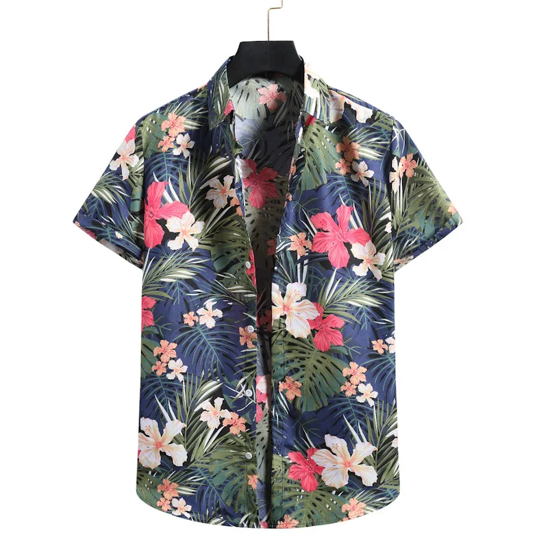 Super Nice Men Shirt Exquisite Plant Print Streetwear Male Casual Travel Holiday Essentials Fashion Hawaiian Oversized Clothing