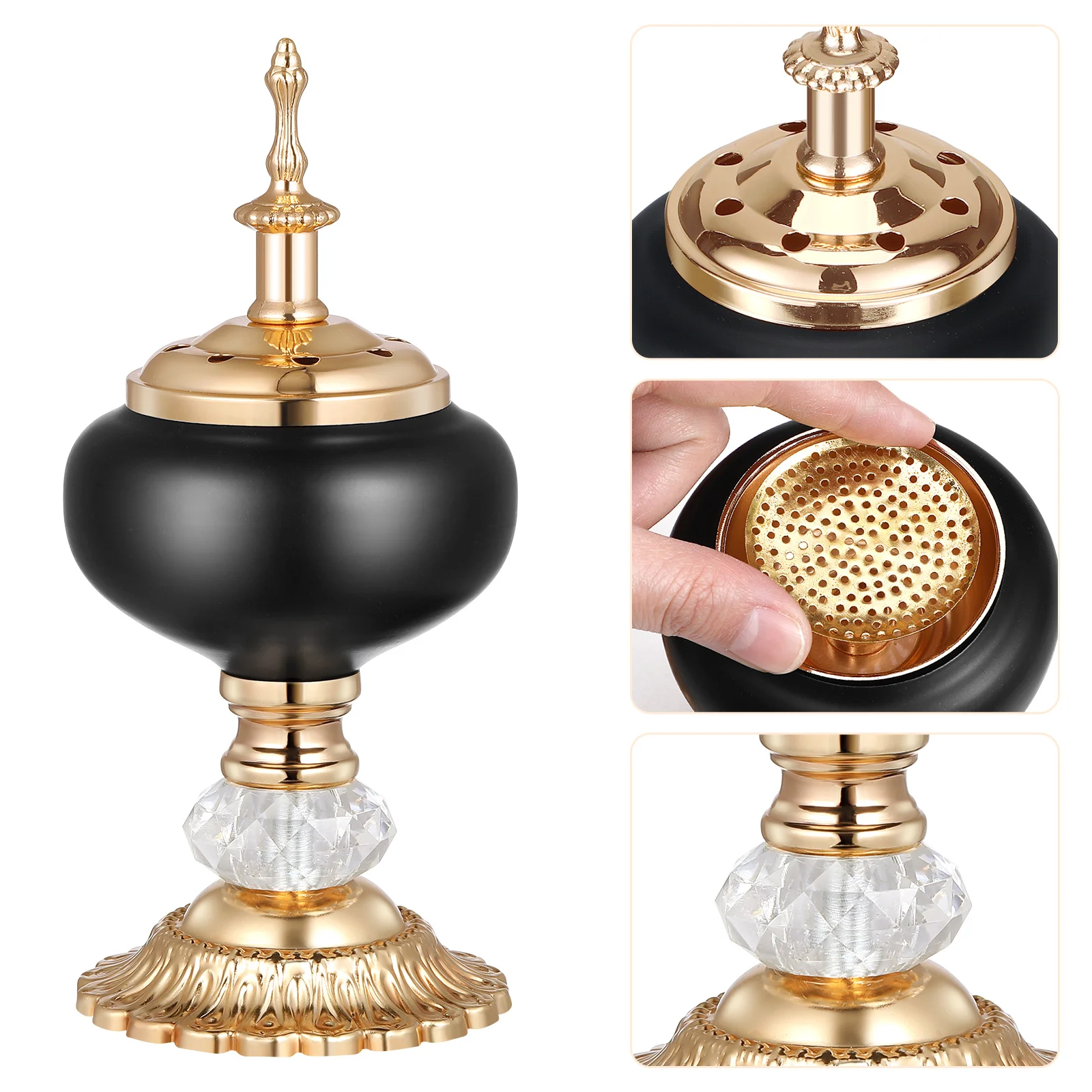 European Hollow Holder Incense Fountain Burners Waterfall Bakhoor Decorative Bruleur Wedding Metal Aromatherapy