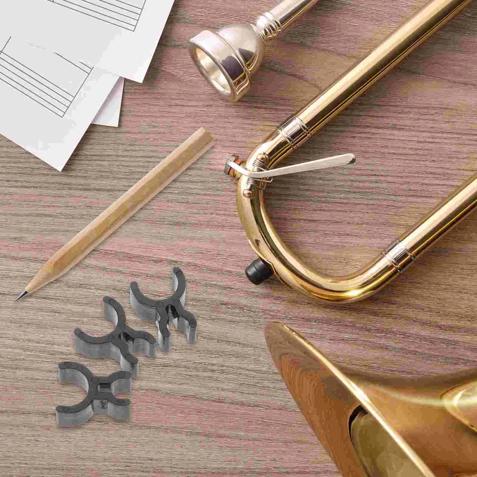 

3 Pcs Musical Instrument Small Pen Holder Horn Pencil Clips Trombone Stand for Trumpet Instruments French Plastic Holders