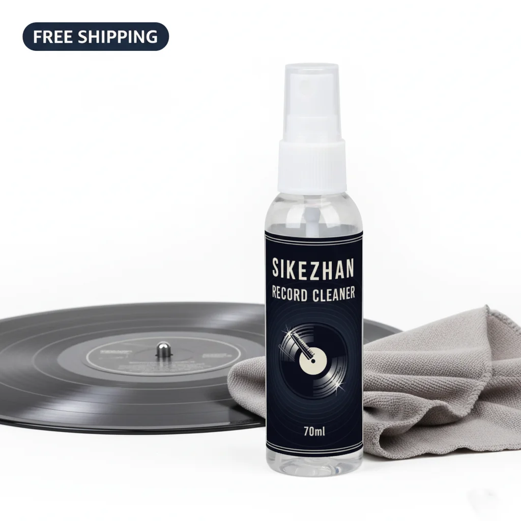 Vinyl LP Record Cleaner 70ml, Anti‑Static Spray, Dust/Smudge Remover for Turntable Records, Reduce Noise & Pops, Restore Shine