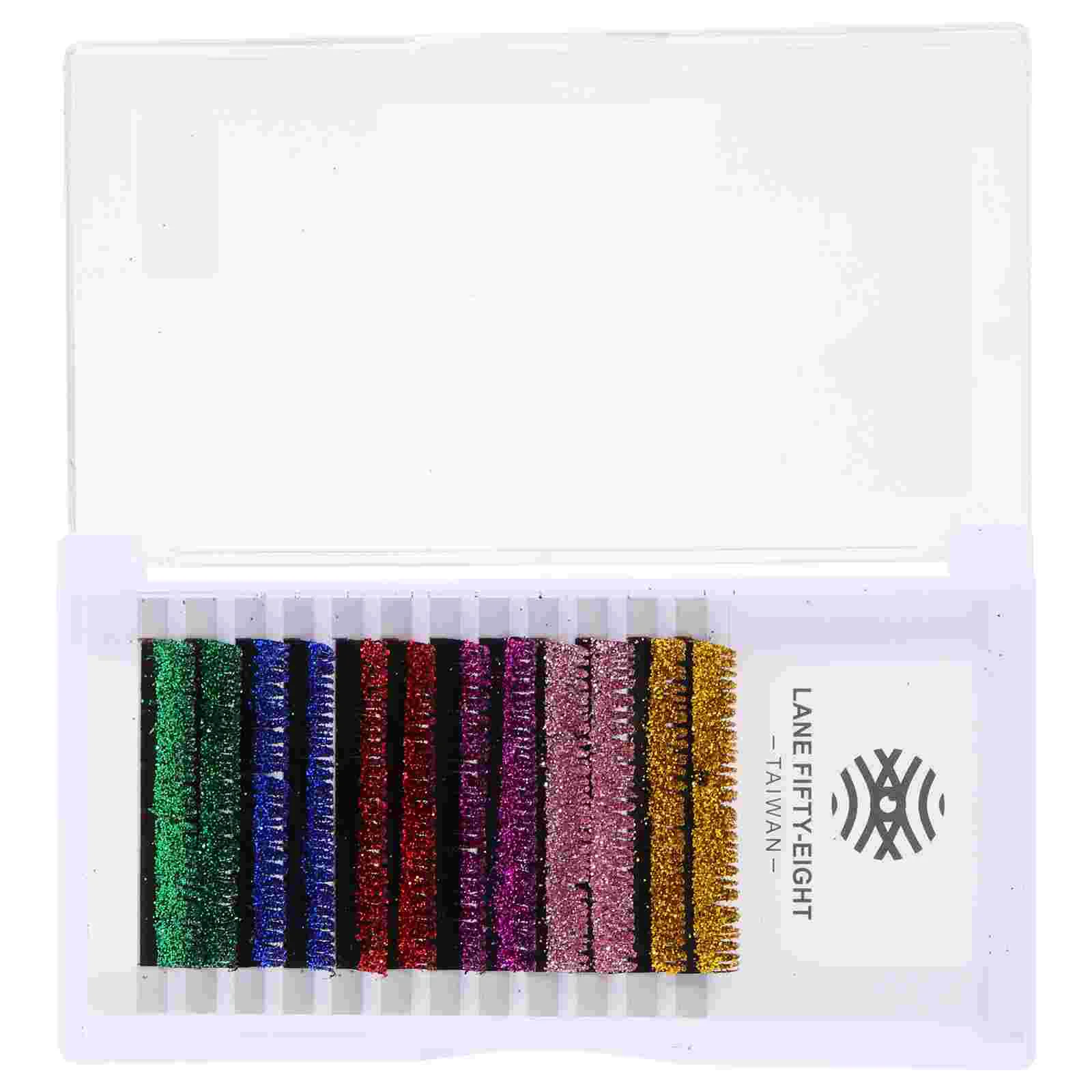 

6 Pairs Fake Lashes Glitter False Eyelashes Extension Extensions Colored Powder