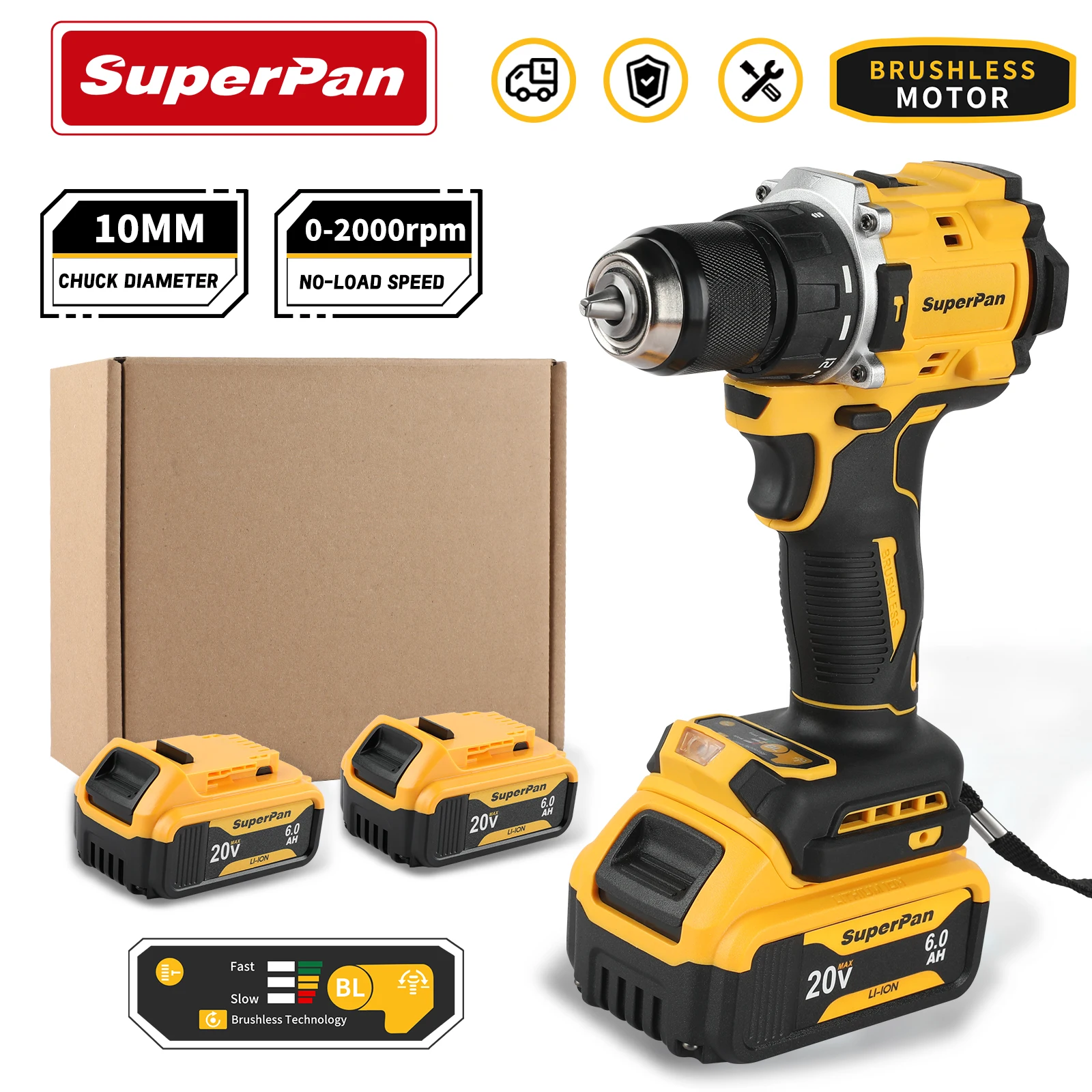 

DCD805 3400RPM Rechargeable Brushless Compact Electric Screwdriver Hand Drill Impact Drill For Dewalt 20v Battery Pins