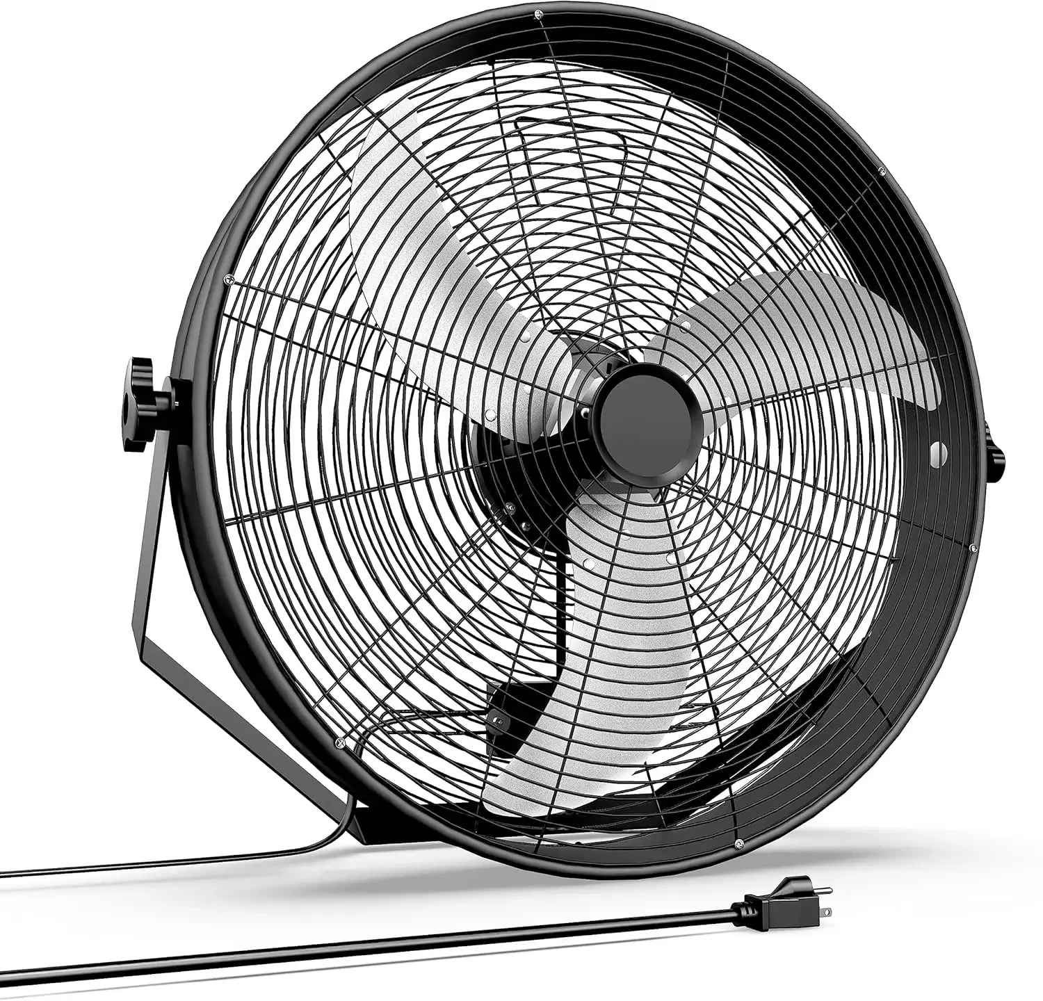 Deluxe 20 Inch High Velocity Wall Mount Fan with Rack, 3 Speed Industrial/Commercial Metal Ventilation Fan,2 Pack