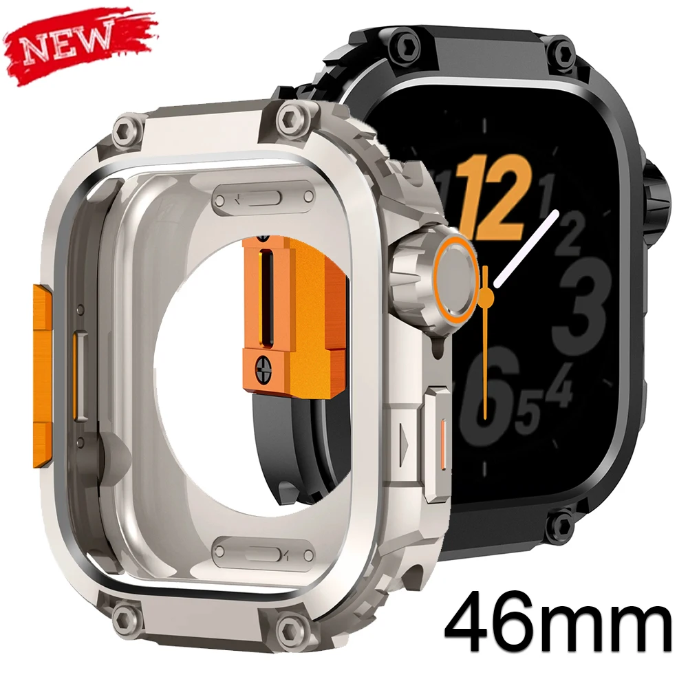Sturzsichere Metallhülle für Apple Watch 11 10 46mm Metall-Legierungsrahmen Schutzhülle für iWatch Series 11 10 46mm Zubehör